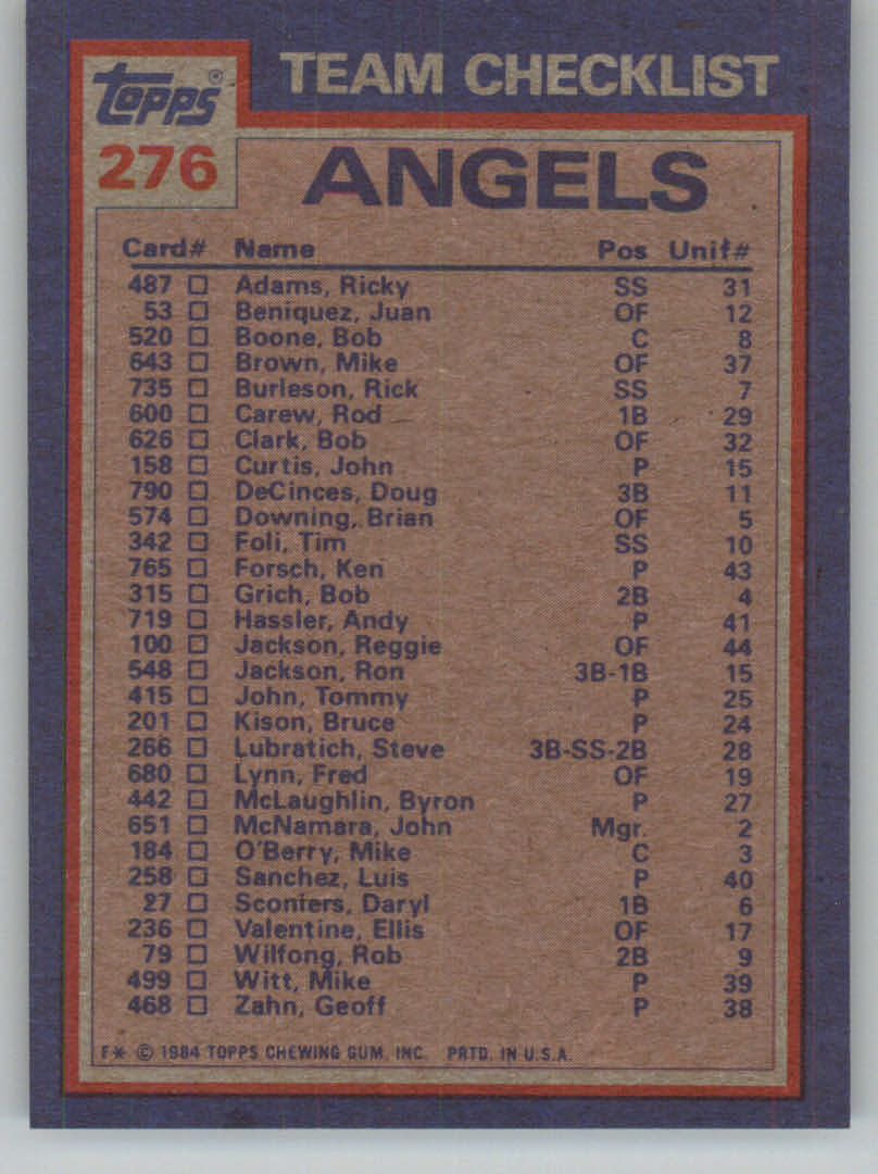 1984 Topps Baseball base set #201-400 (you pick, complete your set!)