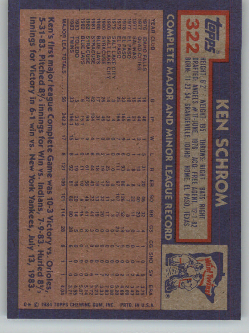 1984 Topps Baseball base set #201-400 (you pick, complete your set!)