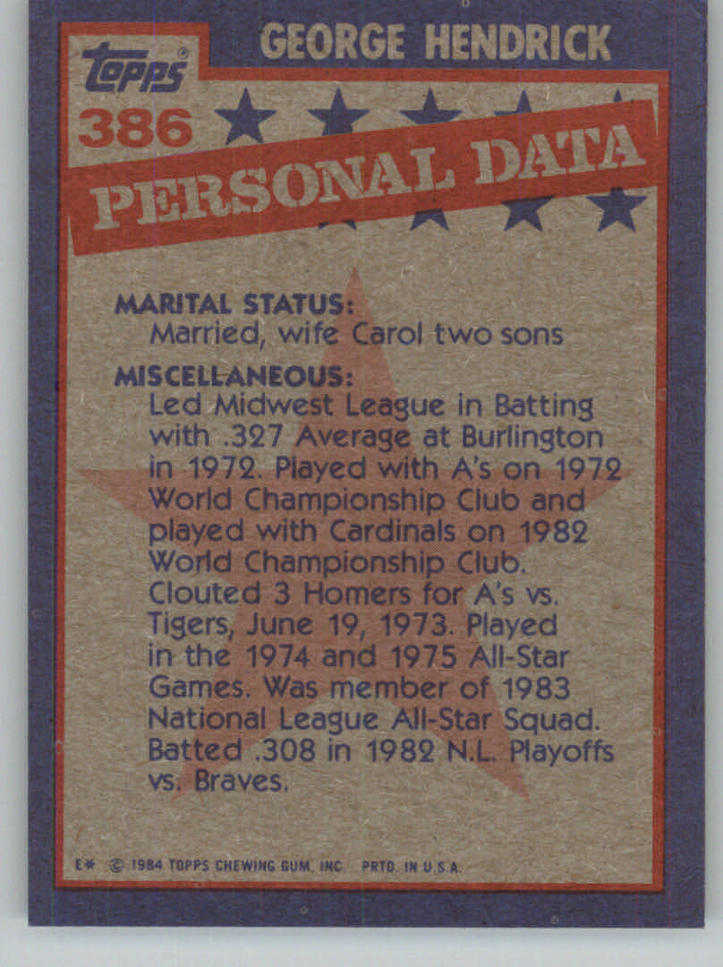 1984 Topps Baseball base set #201-400 (you pick, complete your set!)