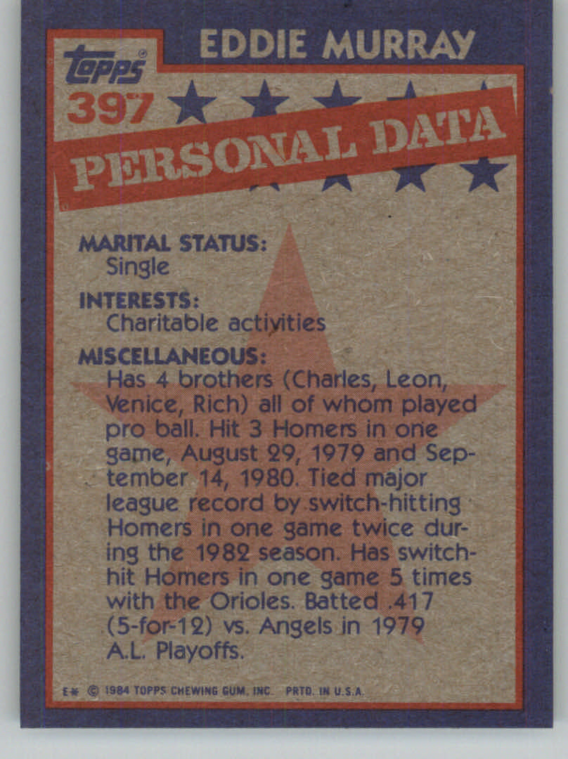 1984 Topps Baseball base set #201-400 (you pick, complete your set!)