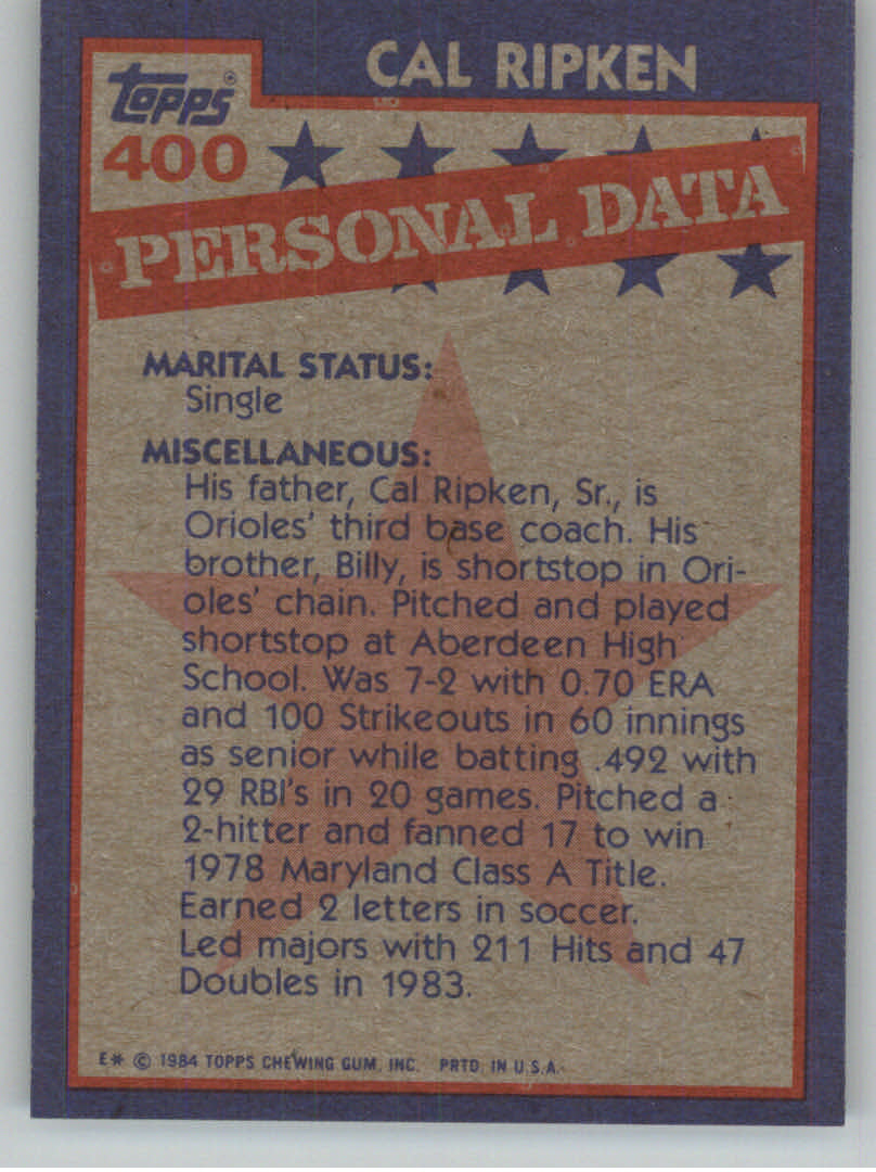 1984 Topps Baseball base set #201-400 (you pick, complete your set!)